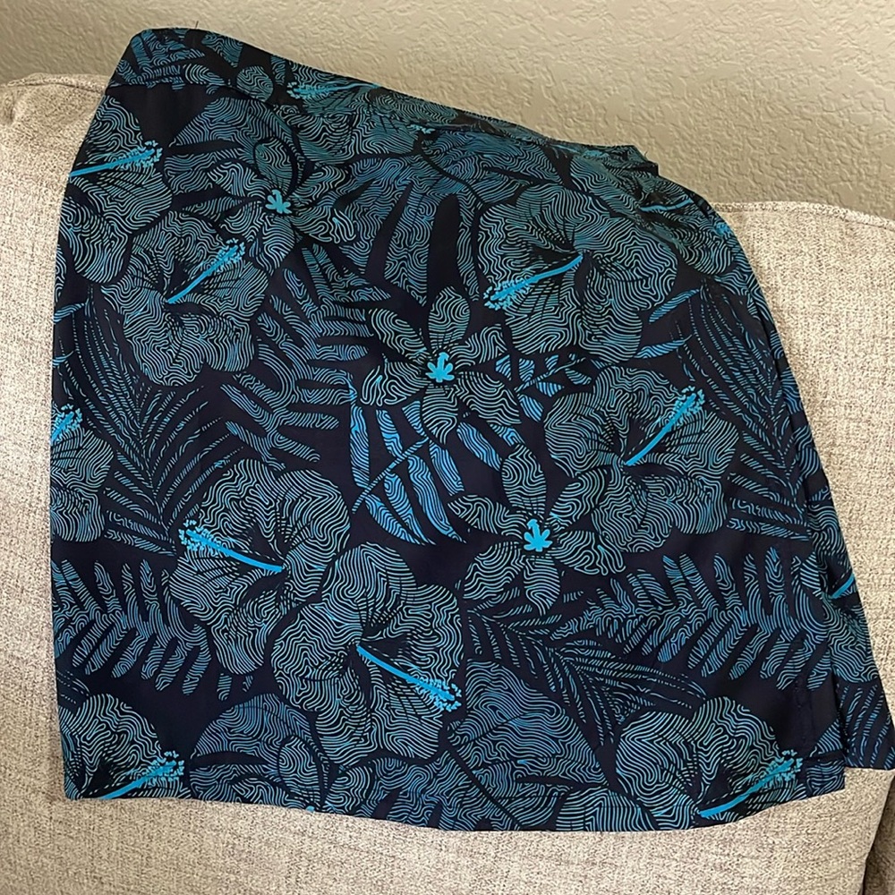 Ripskirt Hawaii Navy and Teal Floral Skirt